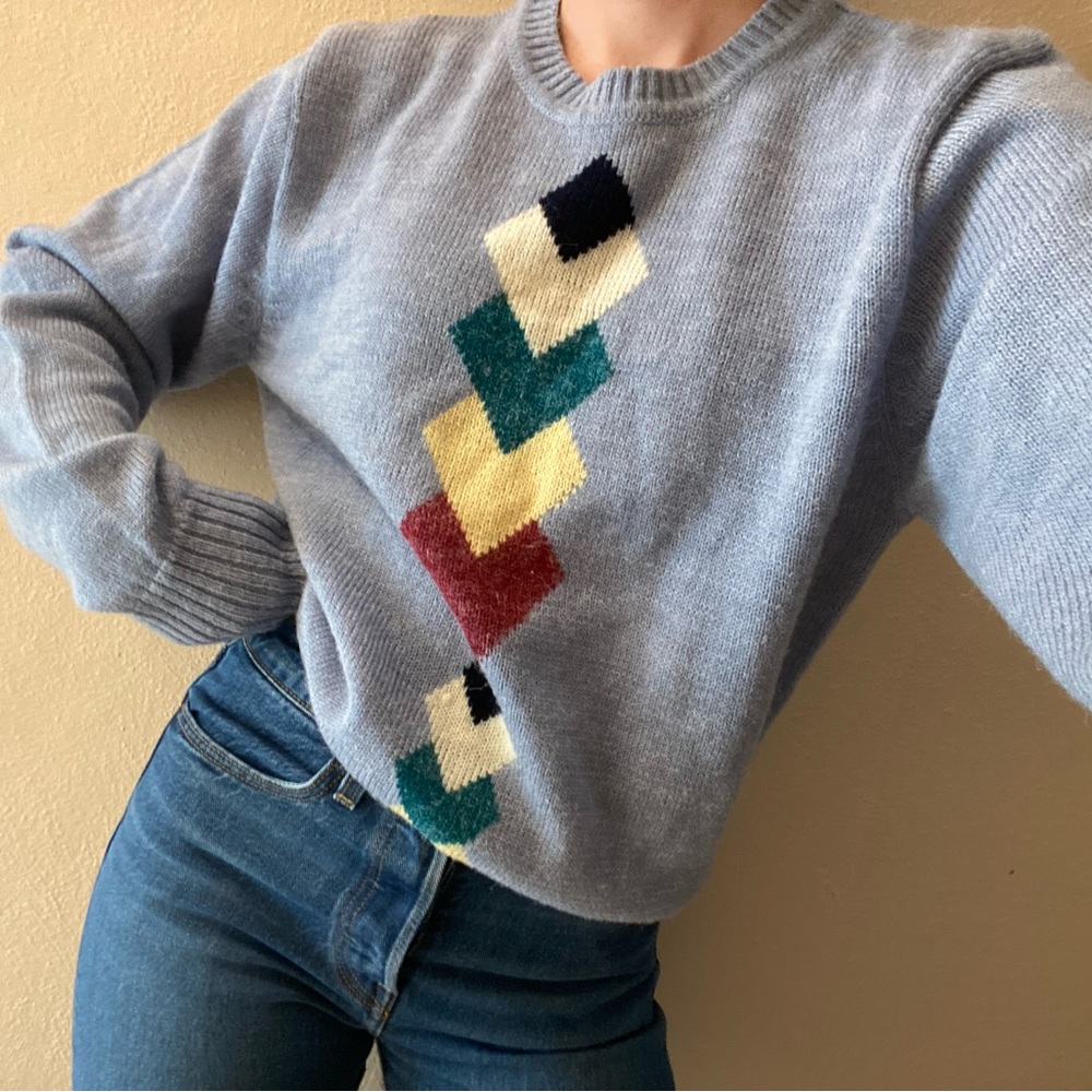 Vintage 80s Boundary Waters By Daytons wool pullover geometric sweater size L